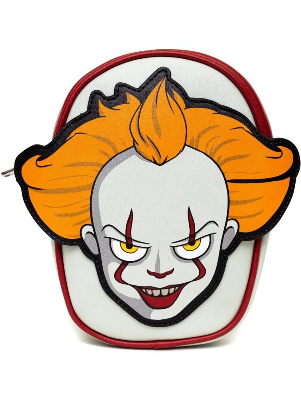 Horror Movies Crossbody Bag, Pennywise Smiling Face Applique, Vegan Leather
